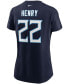 Фото #3 товара Women's Derrick Henry Navy Tennessee Titans Player Name Number T-shirt