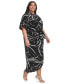 Фото #3 товара Платье DKNY плюс-сайз с отложным воротником и короткими рукавами