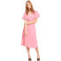 VILA Loe Short Sleeve Wrap Midi Dress