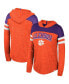 Фото #1 товара Women's Orange Clemson Tigers Speckled Colorblock Long Sleeve Hooded T-Shirt