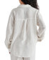 ფოტო #2 პროდუქტის Women's Juna Textured Button-Down Dropped-Shoulder Cotton Top