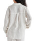 Women's Juna Textured Button-Down Dropped-Shoulder Cotton Top