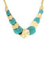 Фото #2 товара Turquoise Patina Petal Layered Bib Necklace