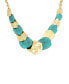 Turquoise Patina Petal Layered Bib Necklace