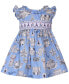 ფოტო #1 პროდუქტის Baby Girls Ruffled Paris-Print Poplin Dress