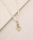 ETTIKA 18K Gold Plated Long Cultured Freshwater Pearl Beaded Necklace with Crystal Charms