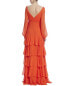 Badgley Mischka Ruffle Gown Women's Orange 0