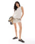 Vero Moda ribbed jersey shorts co-ord in stone