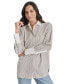 ფოტო #4 პროდუქტის Women's Cotton Contrast-Trim Button-Front Shirt