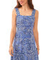 ფოტო #3 პროდუქტის Women's Printed Square-Neck Smocked-Back Maxi Dress