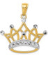 ფოტო #1 პროდუქტის Majestic Crown Charm Pendant in 14K Gold with Rhodium Plating