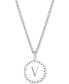 ფოტო #4 პროდუქტის Initial Medallion Pendant Necklace in Sterling Silver, 18"