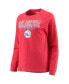 ფოტო #3 პროდუქტის Women's Heathered Royal, Heathered Red Philadelphia 76ers Raglan Long Sleeve T-shirt and Shorts Sleep Set