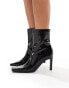 Public Desire Polaris sqaure toe heeled ankle boots in black Черный, 36 - фото #4