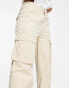 Фото #3 товара Bershka straight leg cargo trousers in beige