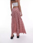 Фото #5 товара Topshop laundered cutabout midi skirt in multi pink stripe