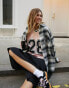 Фото #1 товара Miss Selfridge oversized check shacket in mono