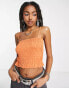 ASOS DESIGN shirred vest in orange