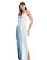 Object ombre knitted maxi dress in ocean wave blue