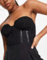 Фото #4 товара Miss Selfridge lace corset detail playsuit in black