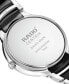 ფოტო #3 პროდუქტის Unisex Swiss Centrix Black Ceramic & Stainless Steel Bracelet Watch 40mm