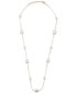 Фото #3 товара Macy's cultured Freshwater Pearl (3 x 3-1/2mm, 6 x 8mm) Collar Necklace in 14k Gold-Plated Sterling Silver, 17" + 1" extender