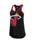 ფოტო #3 პროდუქტის Women's Black Miami Heat Showdown Scoop Neck Racerback Tank Top