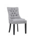 Фото #4 товара Upholstered Wingback Button Tufted Dining Chair