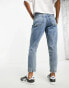 ASOS DESIGN Petite slim mom jeans in mid blue W28 L28 - фото #9