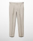 Фото #1 товара Men's Linen Blend Pleated Trousers