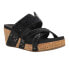 Фото #2 товара Corkys Sparkler Metallic Studded Rhinestone Wedge Womens Black Casual Sandals 4