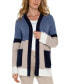 ფოტო #1 პროდუქტის Women's Colorblocked Cardigan Sweater