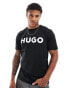 Фото #1 товара Hugo Dulivio logo t-shirt in black - BLACK