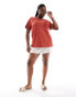 Фото #3 товара Yours oversized t-shirt in rust