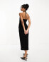 Фото #2 товара River Island halter midi dress with embellished neckline in black