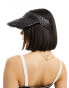 Фото #3 товара My Accessories raffia visor hat in black