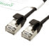 ROLINE U/FTP DataCenter Patchk. Kat6A/Kl. EA LSOH Slim schwarz 0.3m - Cable - Network