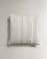 Striped linen cushion cover