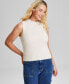 Фото #1 товара Women's Mock Neck Cable-Knit Sweater Vest, Created for Macy's