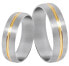 Steel ring with gold stripe