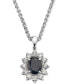 ფოტო #1 პროდუქტის EFFY® Sapphire (2-7/8 ct. t.w.) & Diamond (1-3/8 ct. t.w.) 18" Pendant Necklace in 14k White Gold