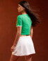 Фото #2 товара Pieces Sport Core 'Tennis Club' cropped t-shirt with contrast trim in green and white