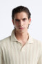 RIBBED KNIT POLO SHIRT