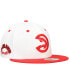 ფოტო #1 პროდუქტის Men's White/Red Atlanta Hawks Throwback 2Tone 59FIFTY Fitted Hat