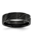 Фото #1 товара Titanium Brushed Black IP-plated Swirl Design Wedding Band Ring