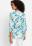 Women's Cotton Linen 3/4 Tropic Print Tunic Shirt