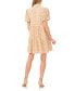 ფოტო #2 პროდუქტის Women's Puff Sleeve Gingham Babydoll Mini Dress