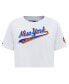 ფოტო #3 პროდუქტის Women's White New York Islanders Boxy Script Tail Cropped T-shirt