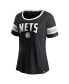 Фото #3 товара Women's Black and Heathered Gray Brooklyn Nets Block Party Striped Sleeve T-shirt