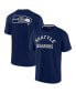 Фото #1 товара Men's and Women's Navy College Seattle Seahawks Super Soft Short Sleeve T-shirt